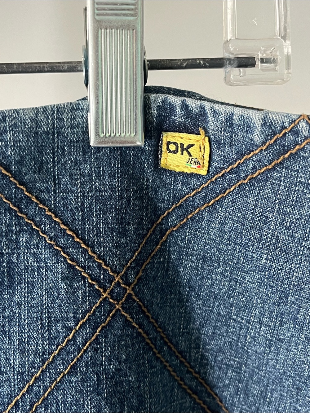 Vintage OK!Jeans Denim Patchwork Mini Skirt Size 29 - Picture 4 of 7